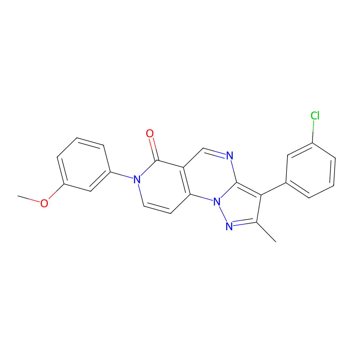 3-(3-chlorophenyl)-7-(3-methoxyphenyl)-2-methylpyrazolo[1,5-a]pyrido[3,4-e]pyrimidin-6(7H)-one molecular structure, CAS 1030482-01-9