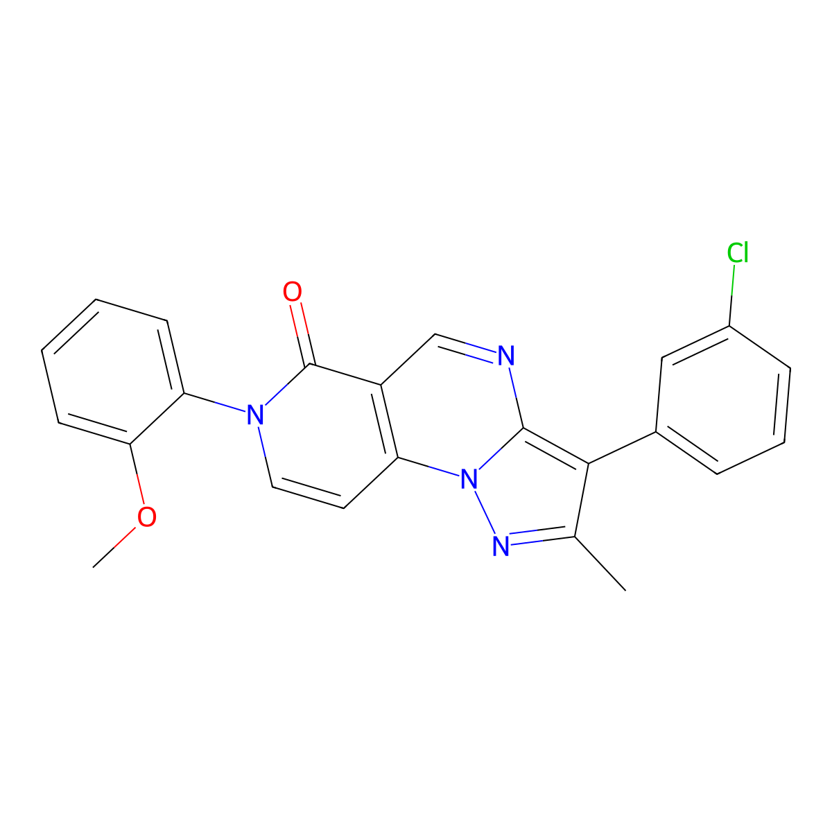 3-(3-chlorophenyl)-7-(2-methoxyphenyl)-2-methylpyrazolo[1,5-a]pyrido[3,4-e]pyrimidin-6(7H)-one molecular structure, CAS 1030482-06-4