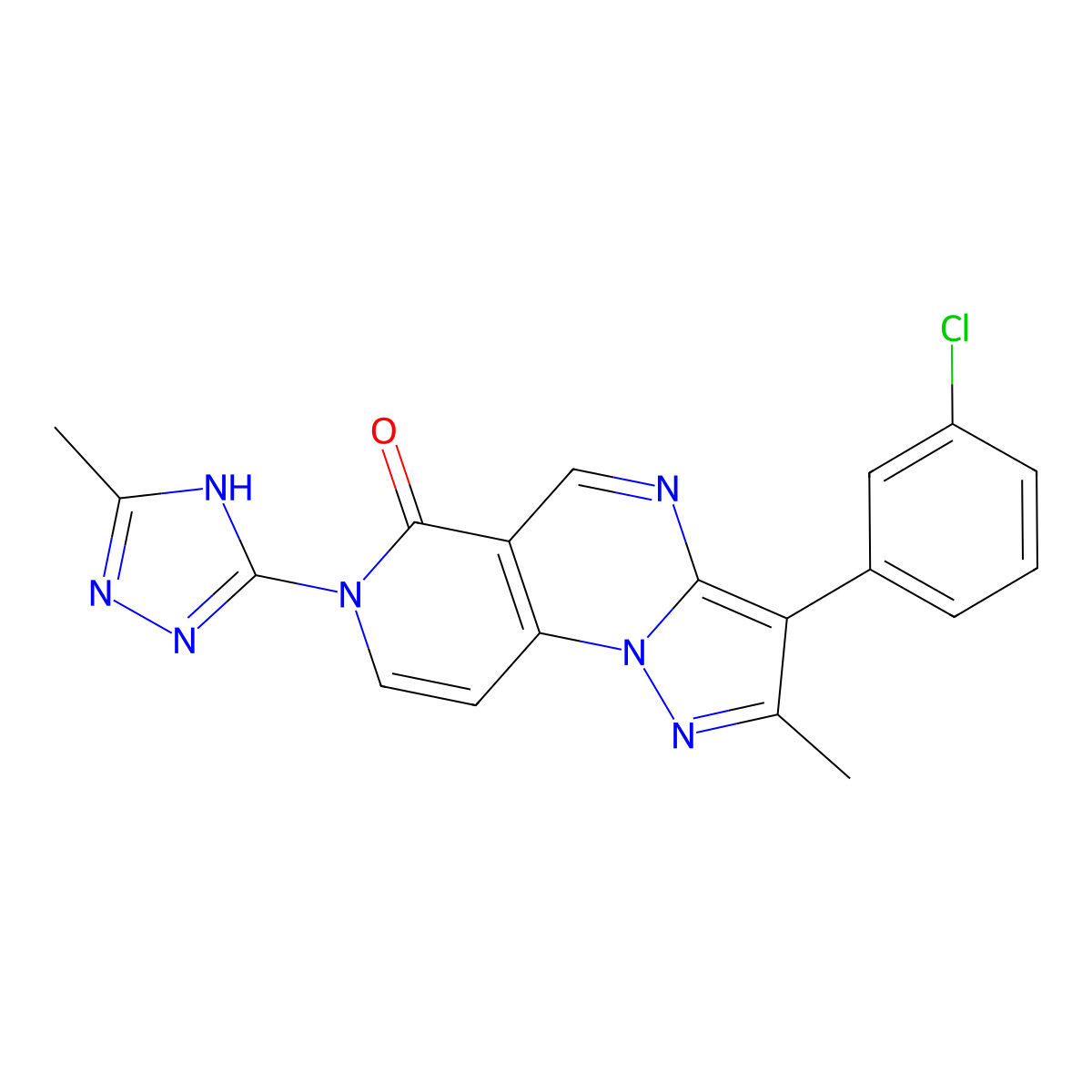 3-(3-chlorophenyl)-2-methyl-7-(5-methyl-4H-1,2,4-triazol-3-yl)pyrazolo[1,5-a]pyrido[3,4-e]pyrimidin-6(7H)-one molecular structure, CAS 1030482-30-4