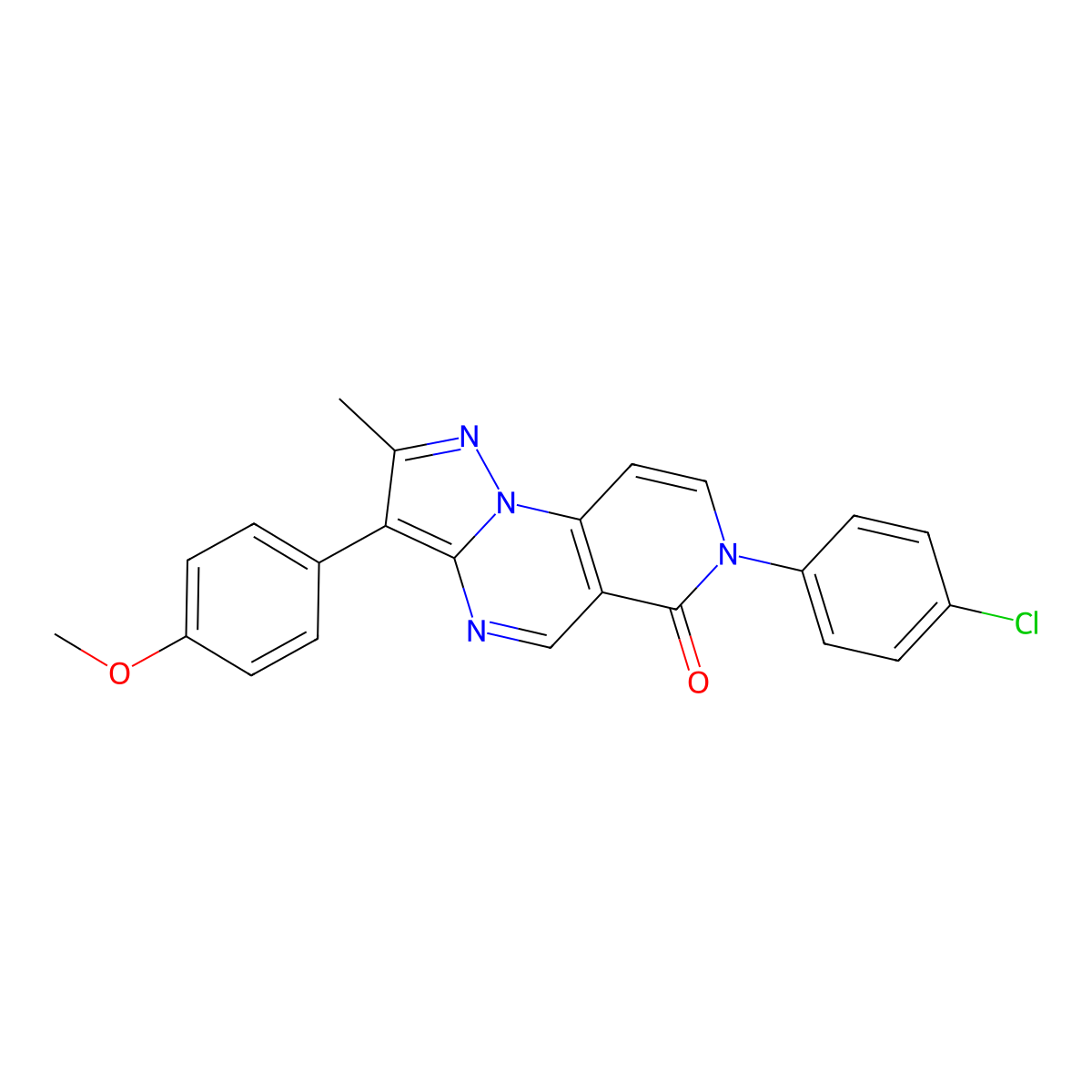 7-(4-chlorophenyl)-3-(4-methoxyphenyl)-2-methylpyrazolo[1,5-a]pyrido[3,4-e]pyrimidin-6(7H)-one molecular structure, CAS 1030482-58-6