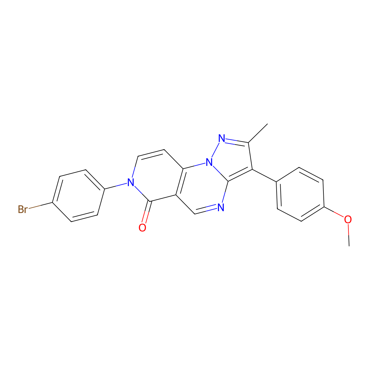 7-(4-bromophenyl)-3-(4-methoxyphenyl)-2-methylpyrazolo[1,5-a]pyrido[3,4-e]pyrimidin-6(7H)-one molecular structure, CAS 1030482-62-2