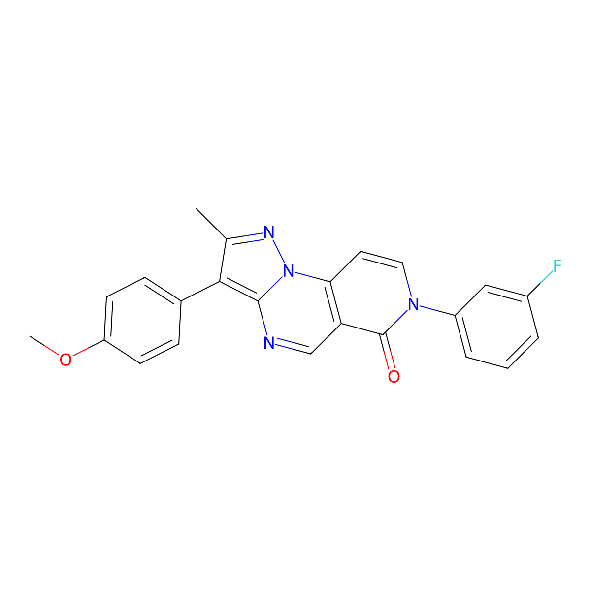 7-(3-fluorophenyl)-3-(4-methoxyphenyl)-2-methylpyrazolo[1,5-a]pyrido[3,4-e]pyrimidin-6(7H)-one molecular structure, CAS 1030482-74-6