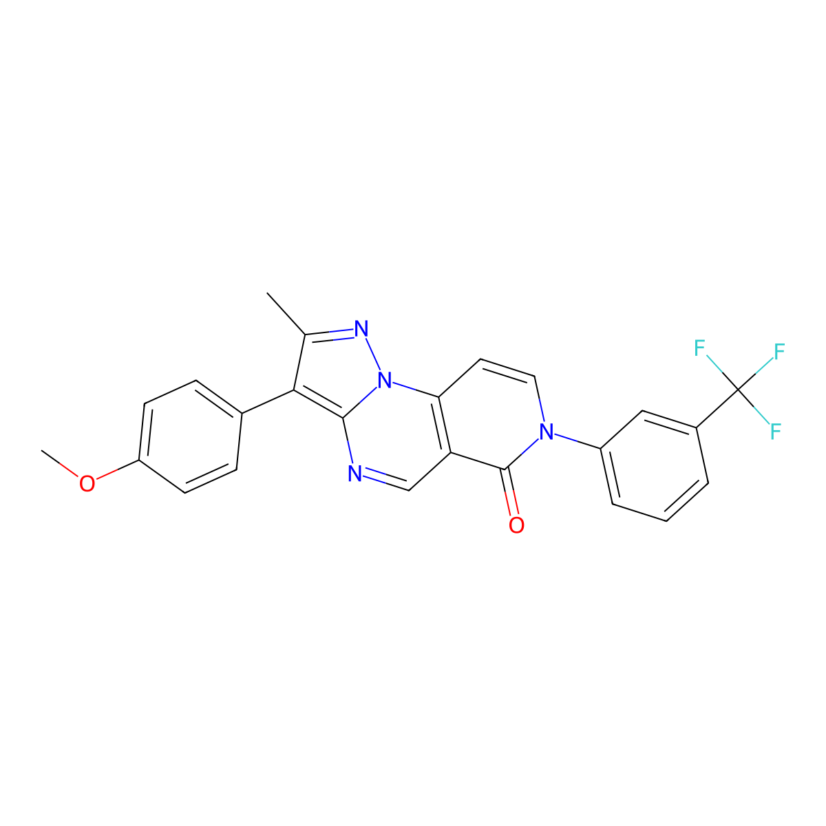 3-(4-methoxyphenyl)-2-methyl-7-[3-(trifluoromethyl)phenyl]pyrazolo[1,5-a]pyrido[3,4-e]pyrimidin-6(7H)-one molecular structure, CAS 1030482-78-0