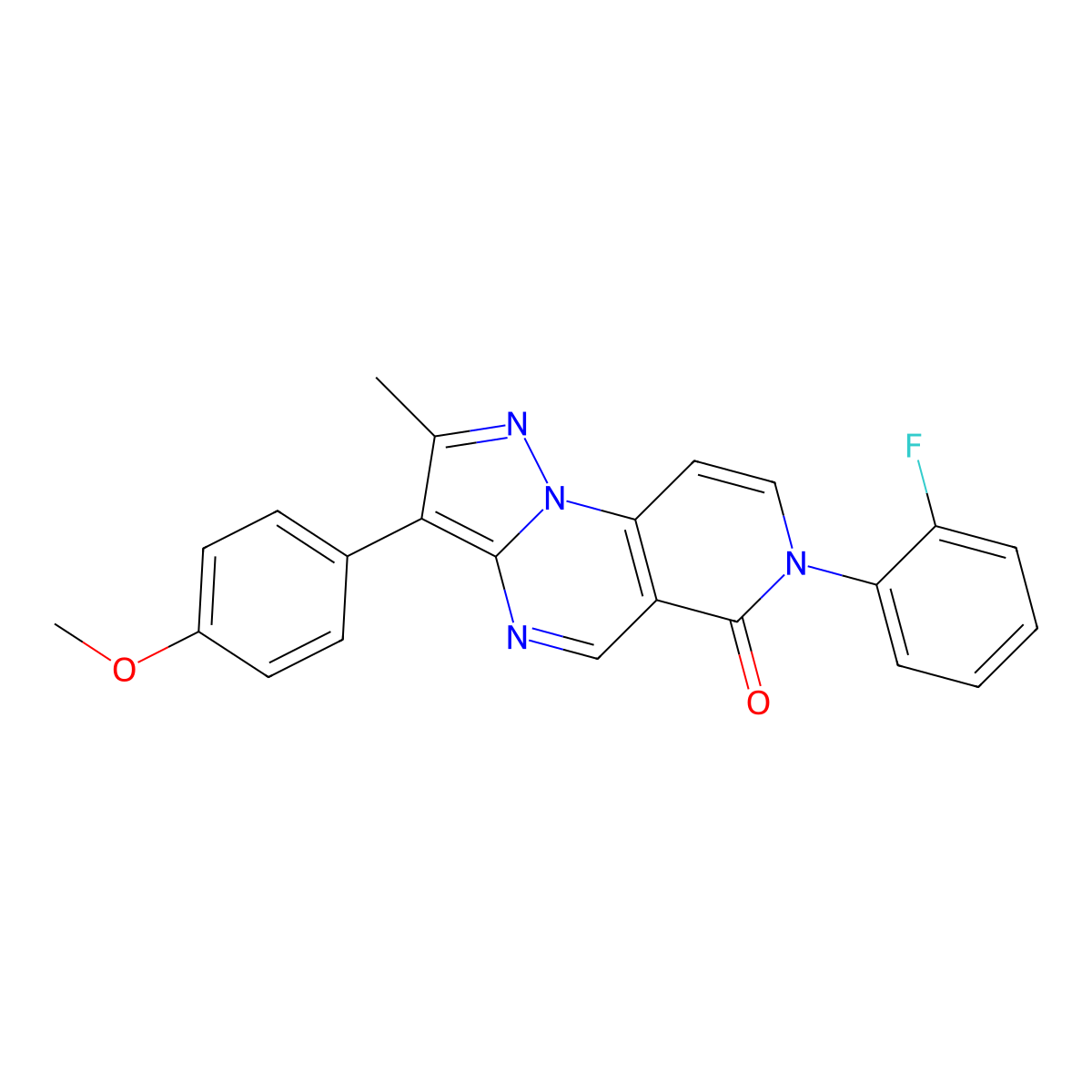 7-(2-fluorophenyl)-3-(4-methoxyphenyl)-2-methylpyrazolo[1,5-a]pyrido[3,4-e]pyrimidin-6(7H)-one molecular structure, CAS 1030482-82-6