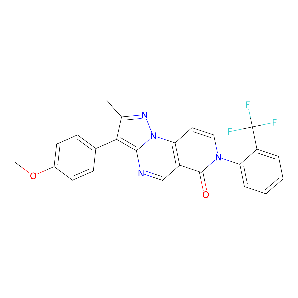 3-(4-methoxyphenyl)-2-methyl-7-[2-(trifluoromethyl)phenyl]pyrazolo[1,5-a]pyrido[3,4-e]pyrimidin-6(7H)-one molecular structure, CAS 1030482-86-0