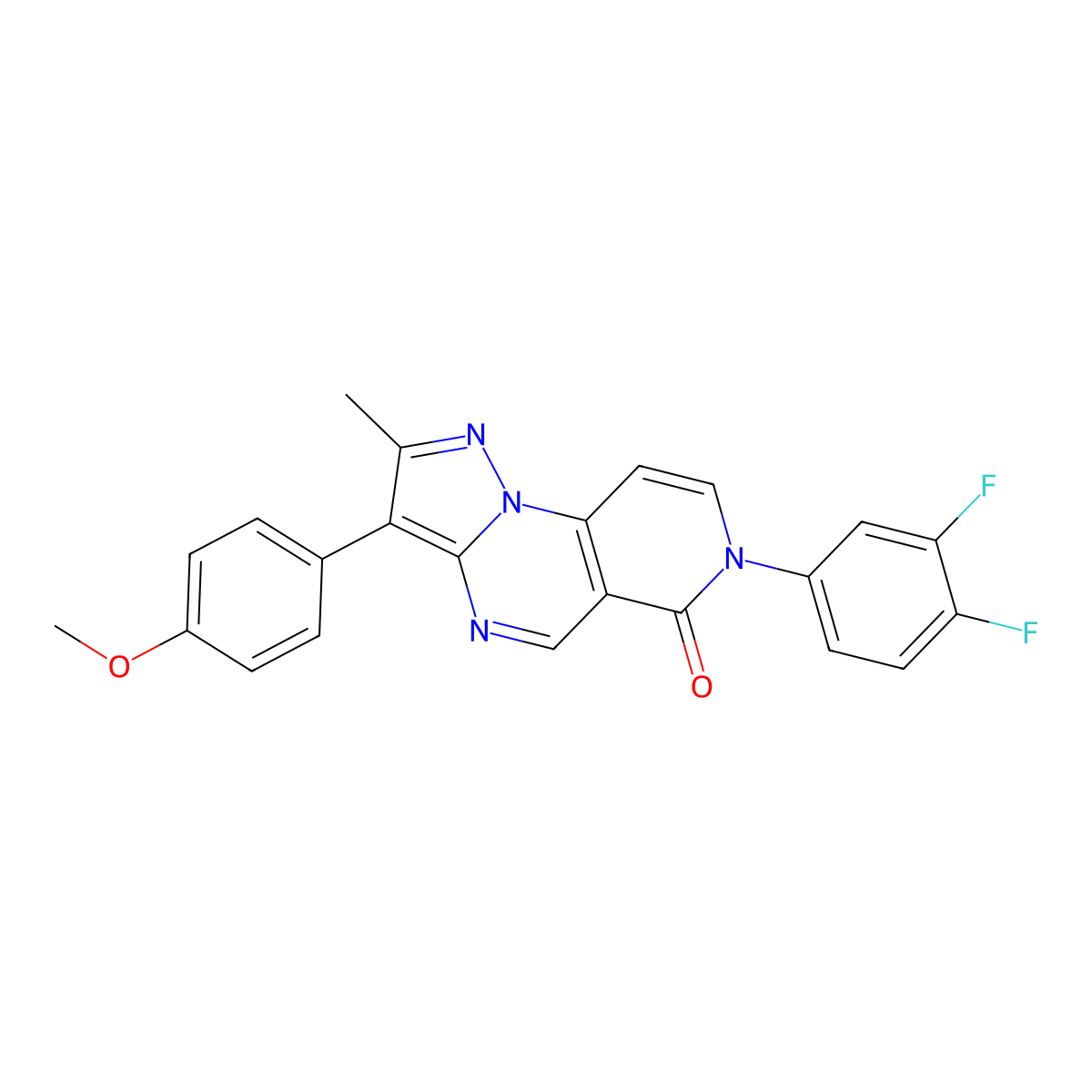 7-(3,4-difluorophenyl)-3-(4-methoxyphenyl)-2-methylpyrazolo[1,5-a]pyrido[3,4-e]pyrimidin-6(7H)-one molecular structure, CAS 1030482-90-6