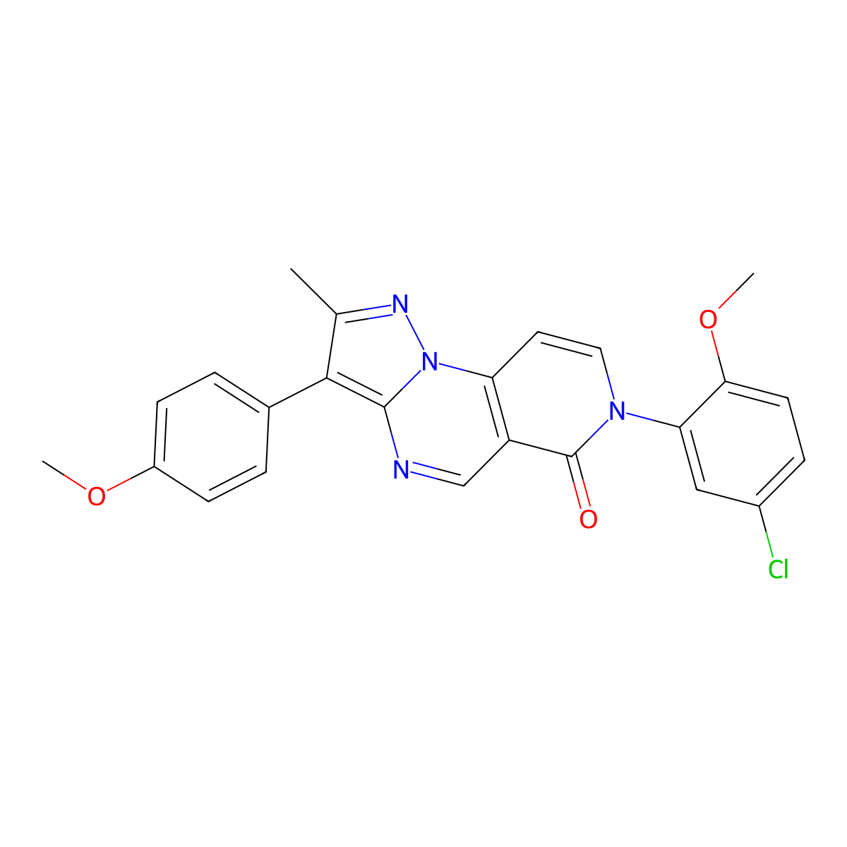 7-(5-chloro-2-methoxyphenyl)-3-(4-methoxyphenyl)-2-methylpyrazolo[1,5-a]pyrido[3,4-e]pyrimidin-6(7H)-one molecular structure, CAS 1030482-98-4