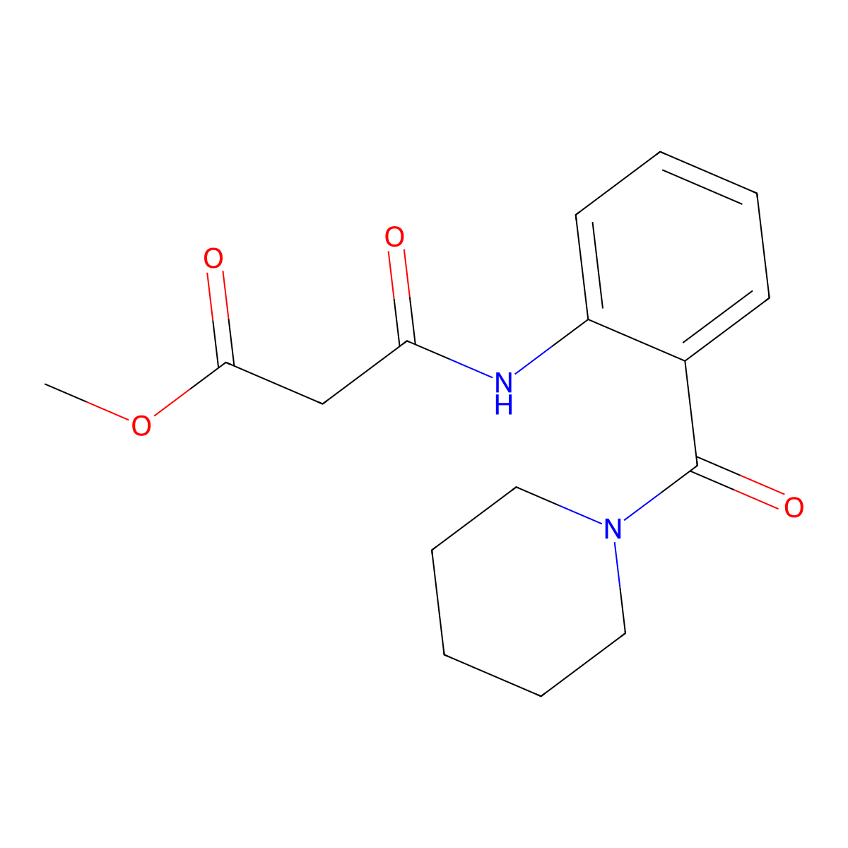 methyl 2-{N-[2-(piperidylcarbonyl)phenyl]carbamoyl}acetate molecular structure, CAS 1030488-04-0