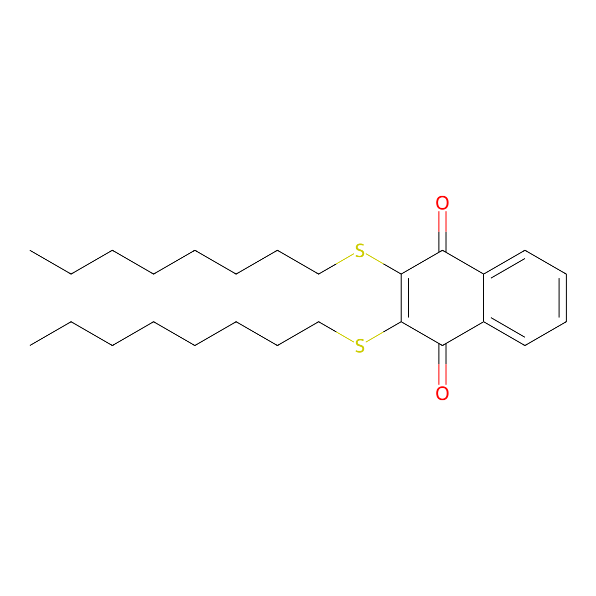 2,3-Bis(n-octylthio)-1,4-naphthalenedione molecular structure, CAS 103049-97-4