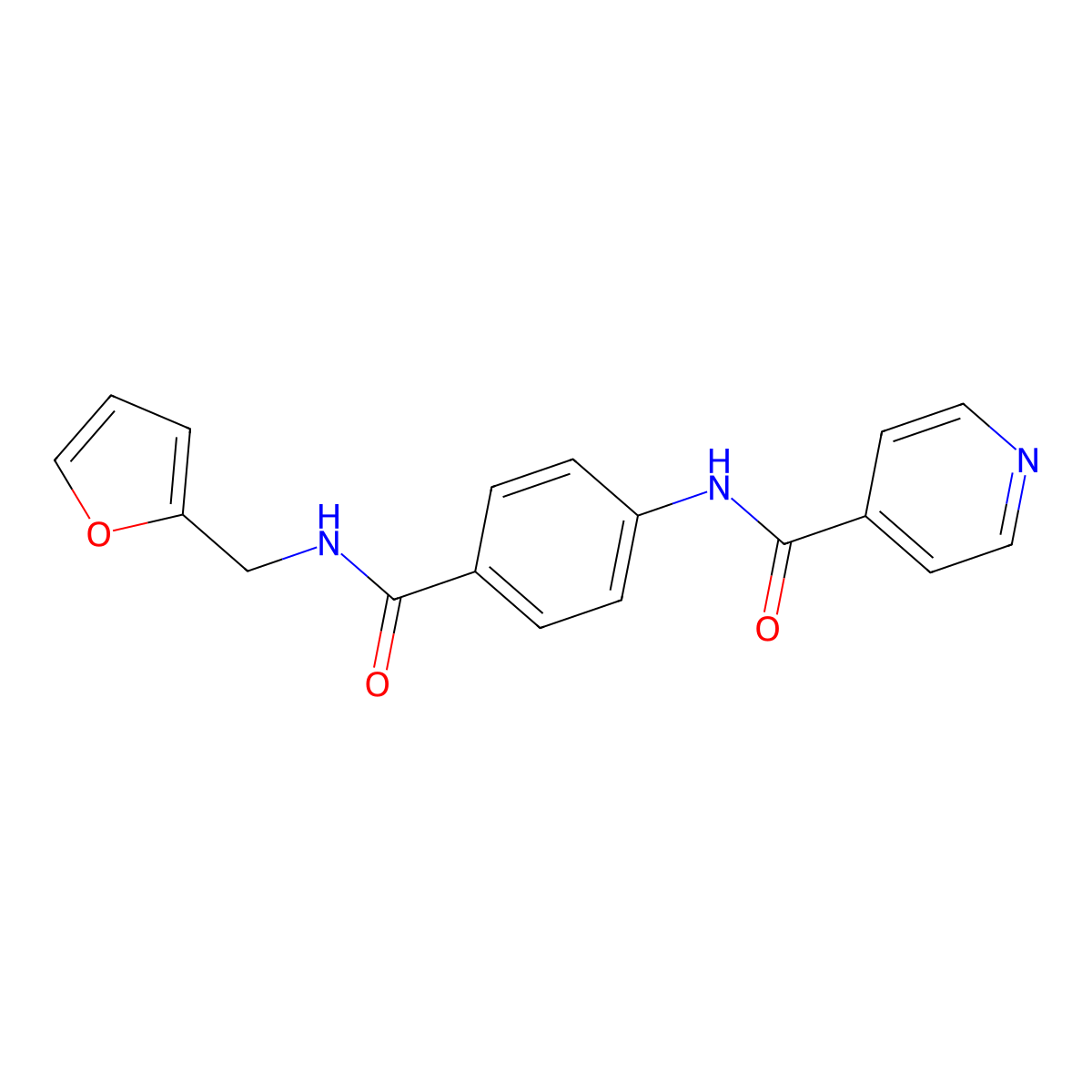 N-{4-[(furan-2-ylmethyl)carbamoyl]phenyl}pyridine-4-carboxamide molecular structure, CAS 1030494-71-3