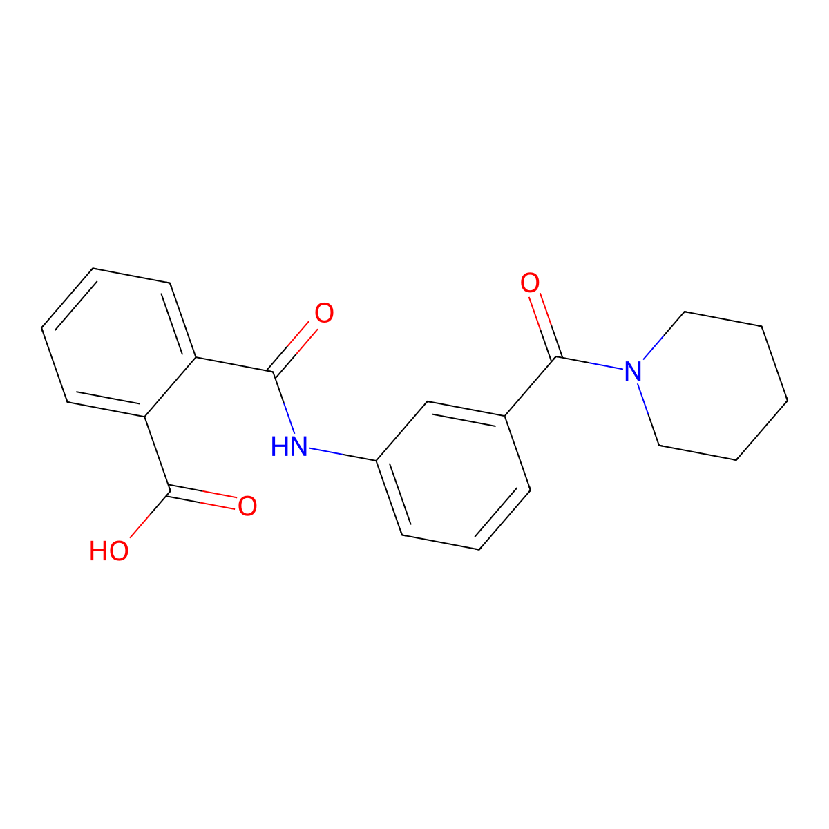 2-{[3-(Piperidin-1-ylcarbonyl)phenyl]carbamoyl}benzoic acid molecular structure, CAS 1030495-43-2