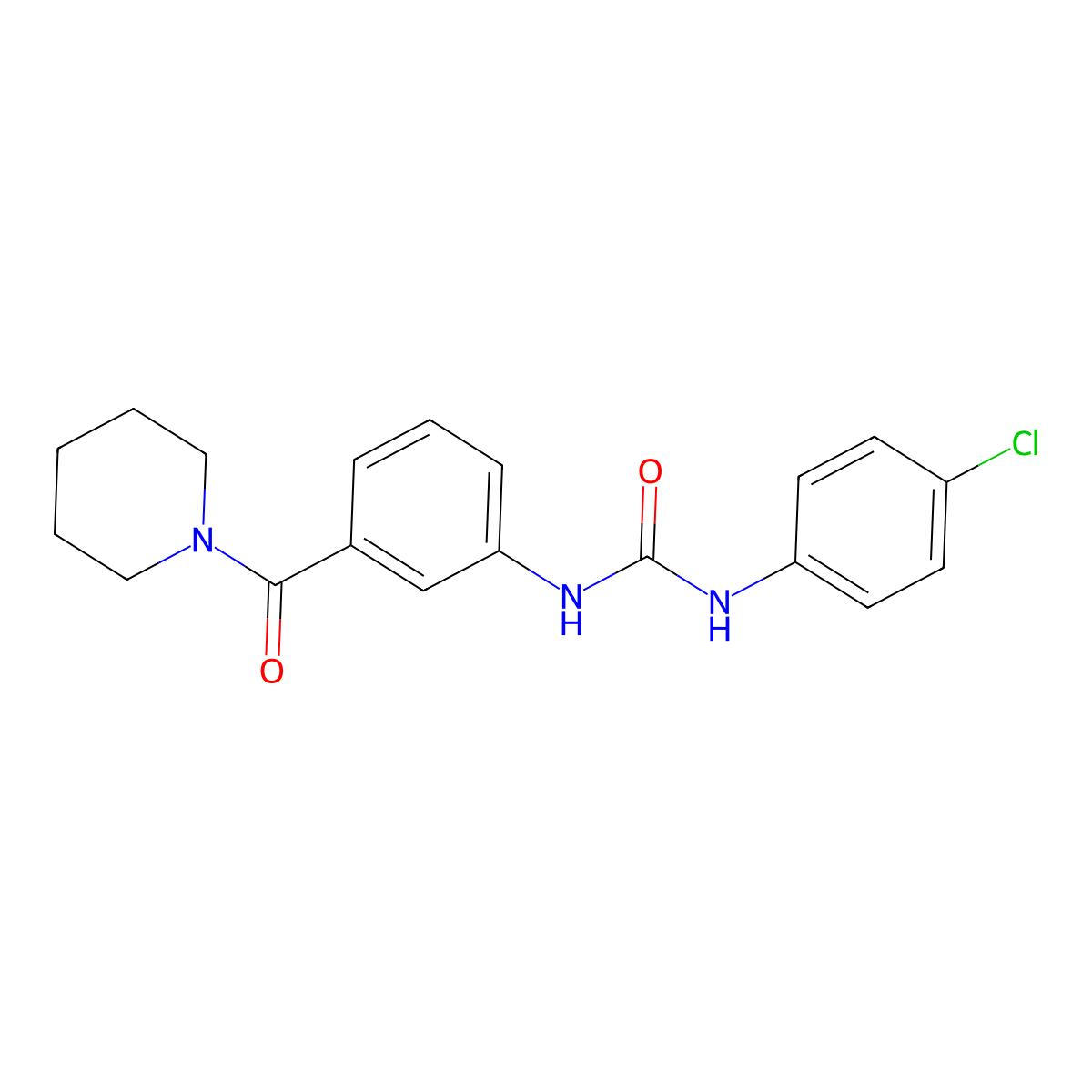 1-(4-Chlorophenyl)-3-[3-(piperidin-1-ylcarbonyl)phenyl]urea molecular structure, CAS 1030495-59-0