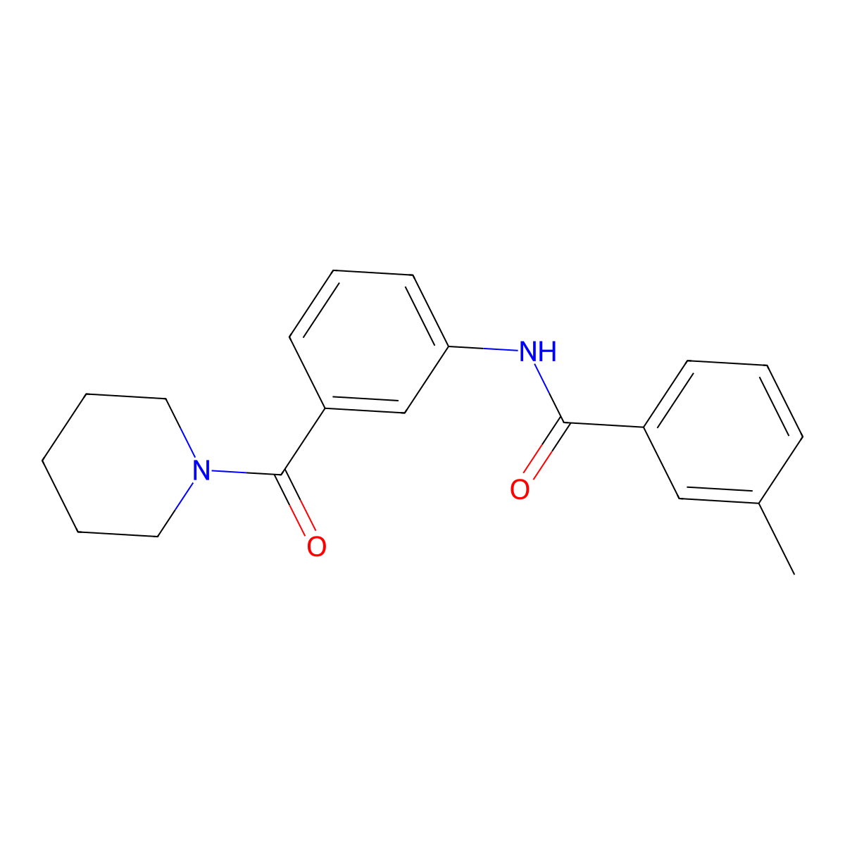 3-methyl-N-[3-(1-piperidinylcarbonyl)phenyl]benzamide molecular structure, CAS 1030495-63-6