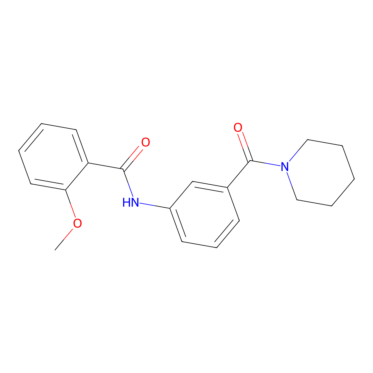 2-methoxy-N-[3-(piperidin-1-ylcarbonyl)phenyl]benzamide molecular structure, CAS 1030496-62-8