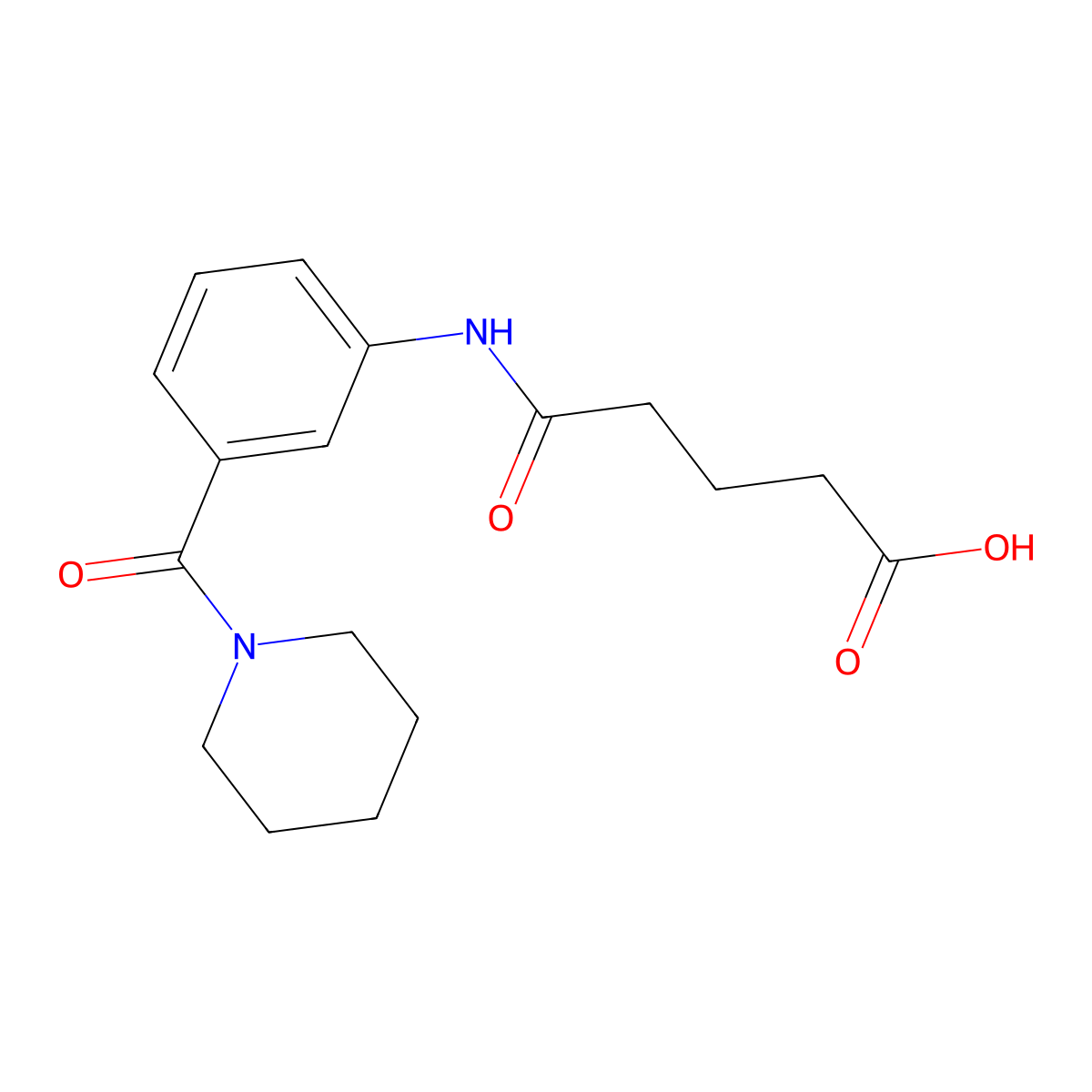5-Oxo-5-[3-(1-piperidinylcarbonyl)anilino]-pentanoic acid molecular structure, CAS 1030497-05-2