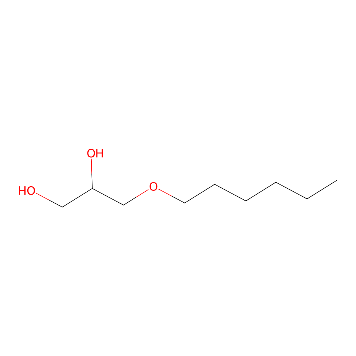 3-Hexyloxypropylene glycol molecular structure, CAS 10305-38-1