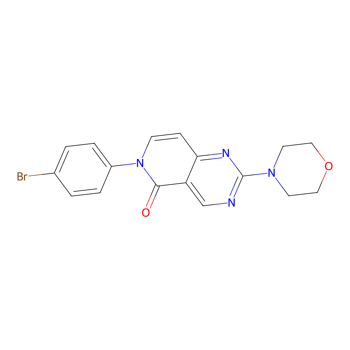 6-(4-bromophenyl)-2-(morpholin-4-yl)pyrido[4,3-d]pyrimidin-5(6H)-one molecular structure, CAS 1030500-99-2