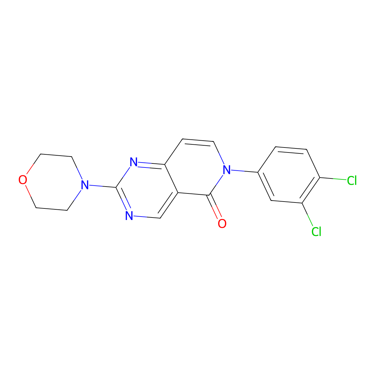 6-(3,4-dichlorophenyl)-2-(morpholin-4-yl)pyrido[4,3-d]pyrimidin-5(6H)-one molecular structure, CAS 1030501-31-5