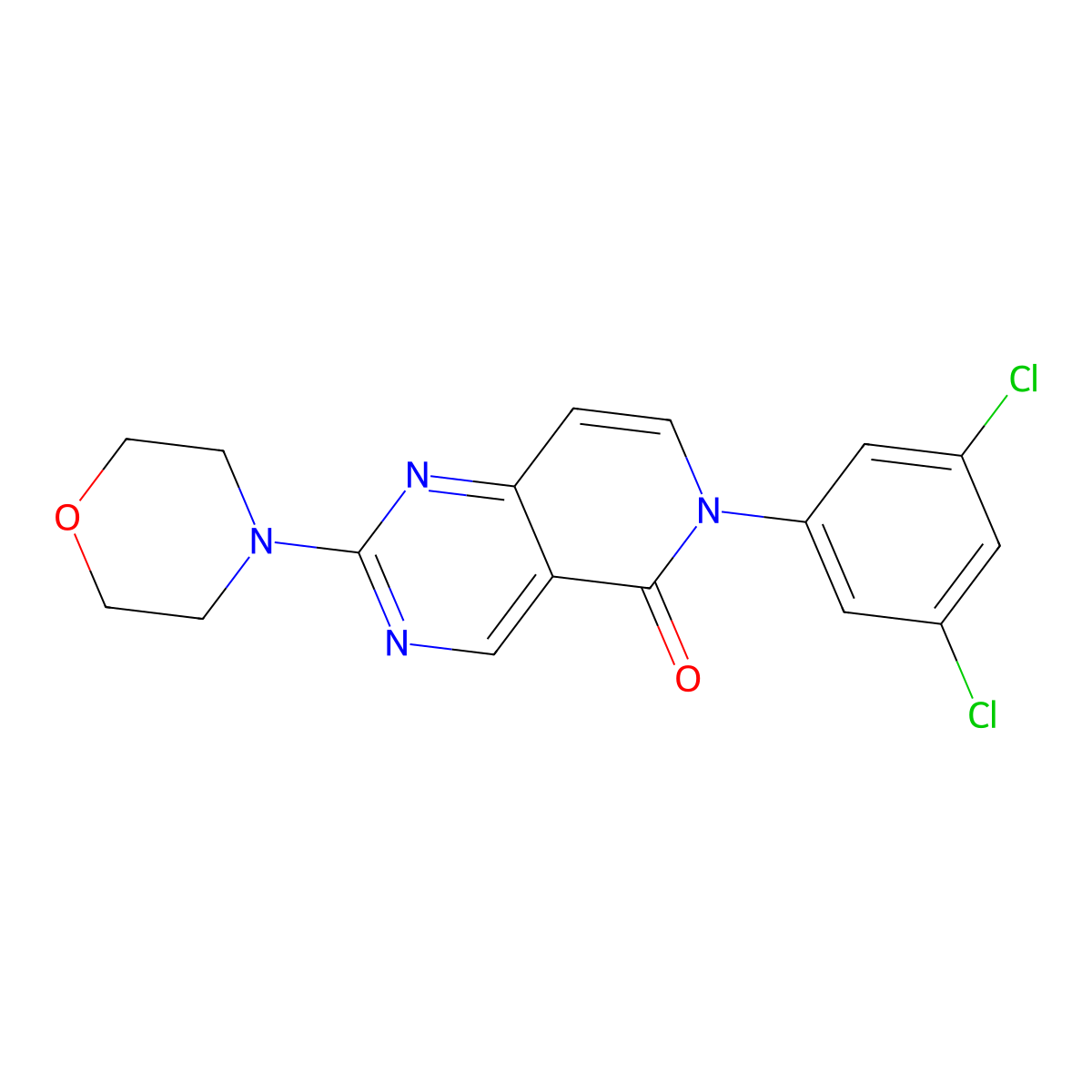 6-(3,5-dichlorophenyl)-2-(morpholin-4-yl)pyrido[4,3-d]pyrimidin-5(6H)-one molecular structure, CAS 1030501-39-3