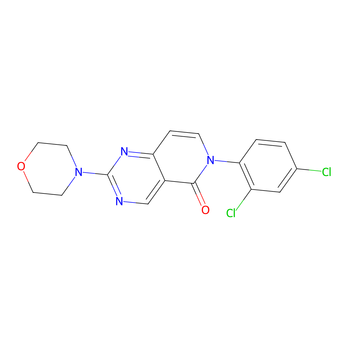 6-(2,4-dichlorophenyl)-2-(morpholin-4-yl)pyrido[4,3-d]pyrimidin-5(6H)-one molecular structure, CAS 1030501-55-3