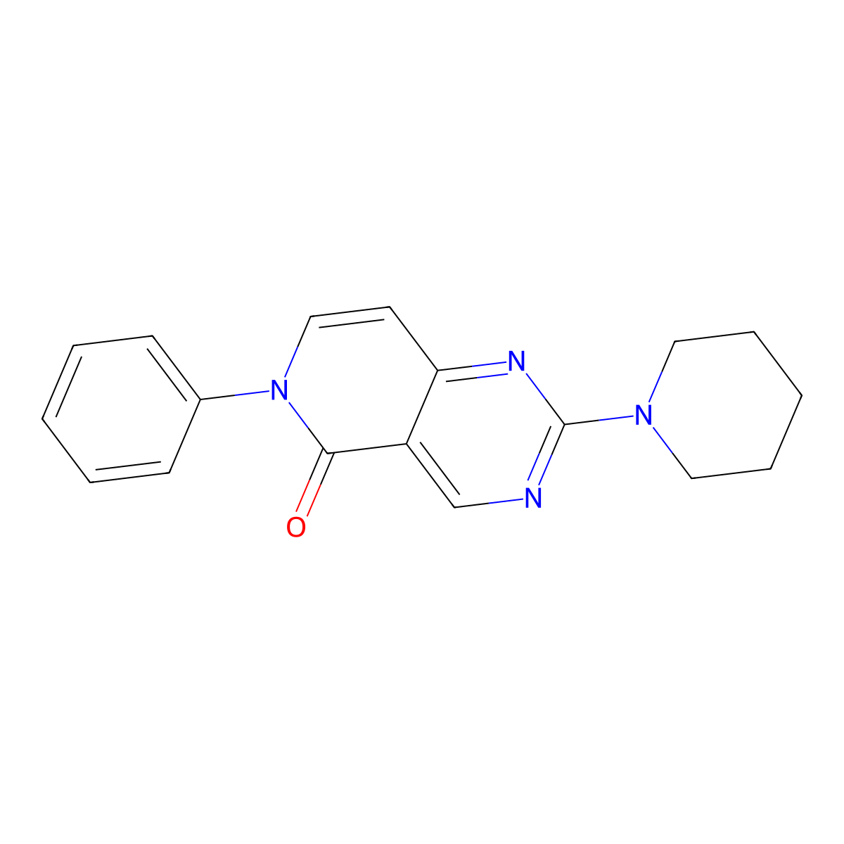 6-phenyl-2-piperidinopyrido[4,3-d]pyrimidin-5(6H)-one molecular structure, CAS 1030501-63-3