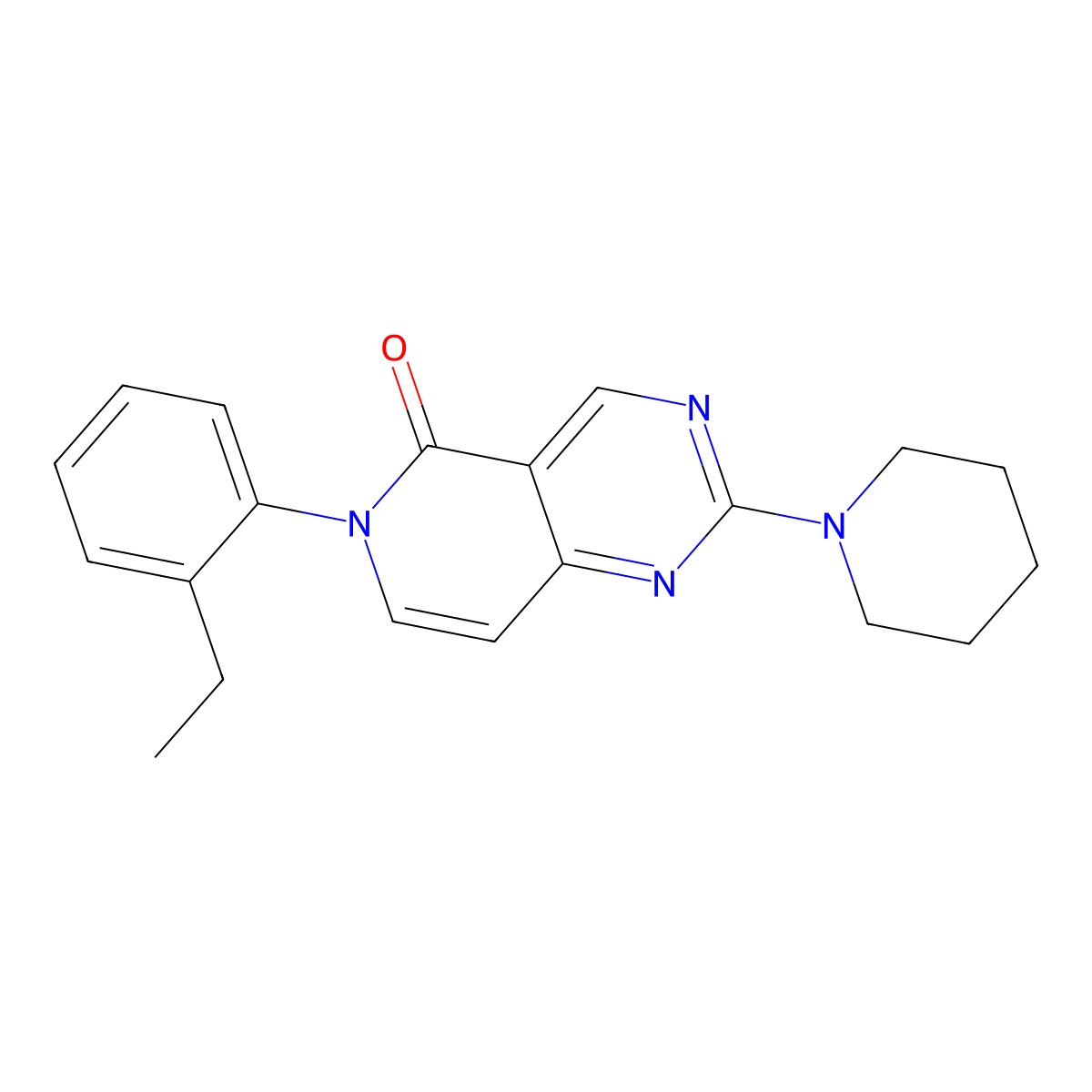 6-(2-ethylphenyl)-2-(piperidin-1-yl)pyrido[4,3-d]pyrimidin-5(6H)-one molecular structure, CAS 1030501-98-4