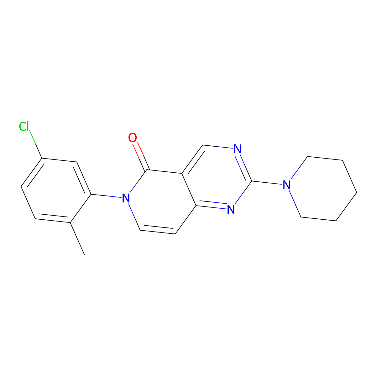 6-(5-chloro-2-methylphenyl)-2-(piperidin-1-yl)pyrido[4,3-d]pyrimidin-5(6H)-one molecular structure, CAS 1030502-23-8