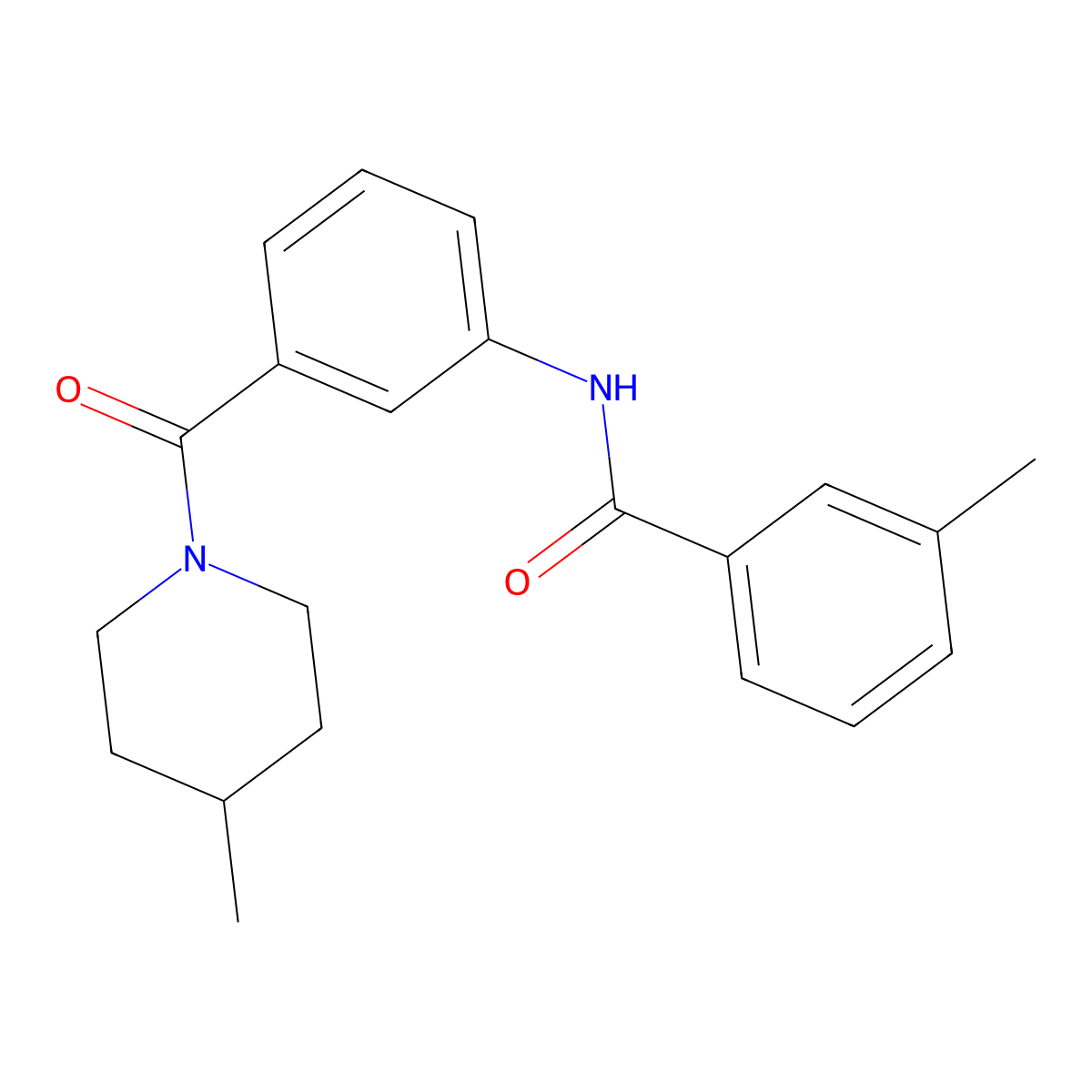 3-methyl-N-{3-[(4-methyl-1-piperidinyl)carbonyl]phenyl}benzamide molecular structure, CAS 1030502-82-9