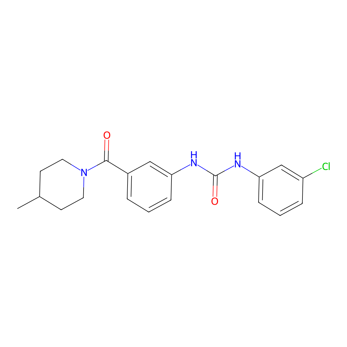 1-(3-Chlorophenyl)-3-[3-(4-methylpiperidine-1-carbonyl)phenyl]urea molecular structure, CAS 1030504-04-1
