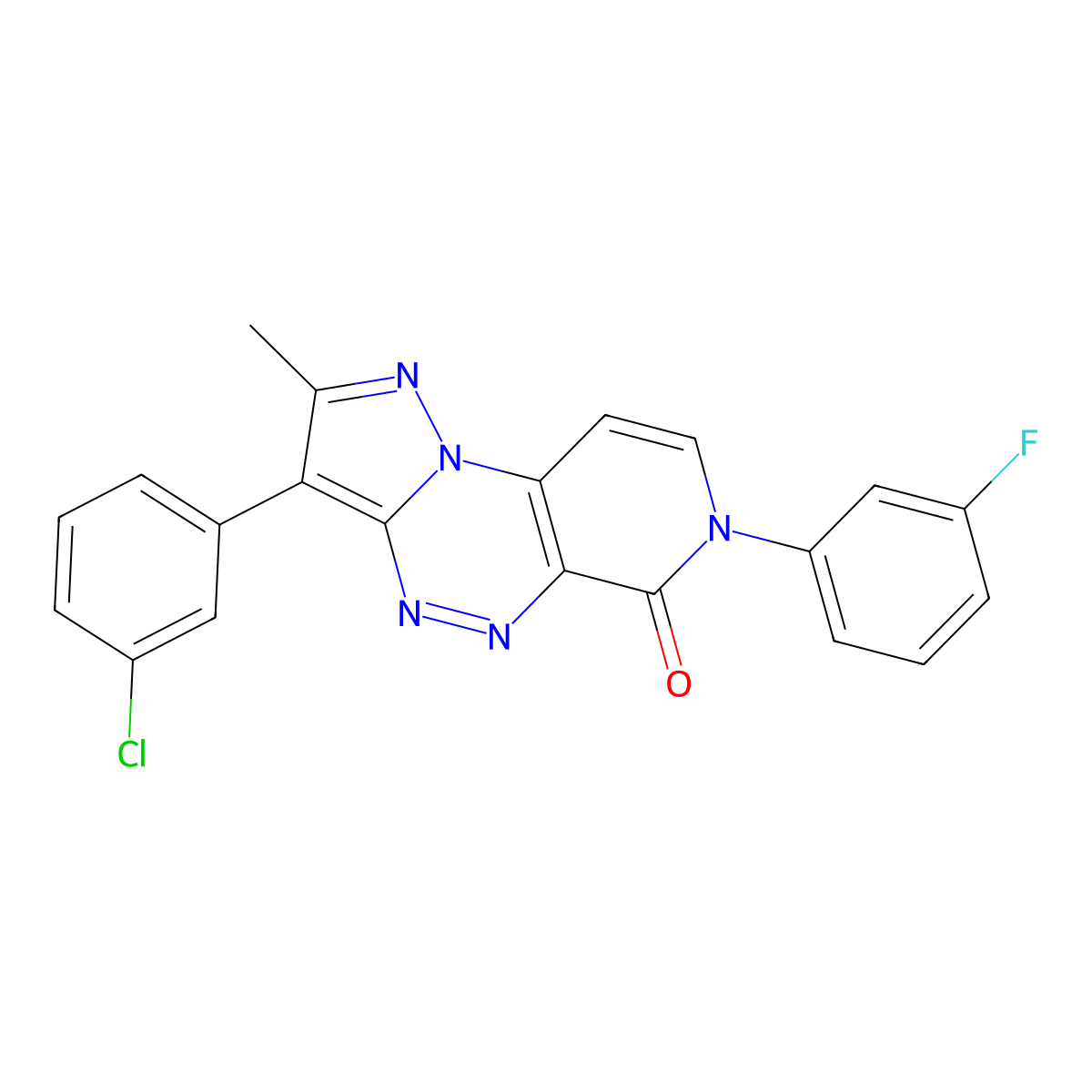 3-(3-chlorophenyl)-7-(3-fluorophenyl)-2-methylpyrazolo[5,1-c]pyrido[4,3-e][1,2,4]triazin-6(7H)-one molecular structure, CAS 1030504-10-9
