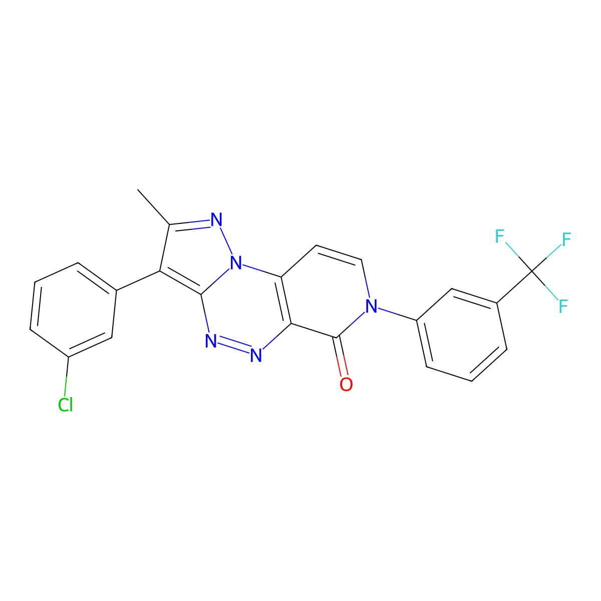 3-(3-chlorophenyl)-2-methyl-7-[3-(trifluoromethyl)phenyl]pyrazolo[5,1-c]pyrido[4,3-e][1,2,4]triazin-6(7H)-one molecular structure, CAS 1030504-15-4