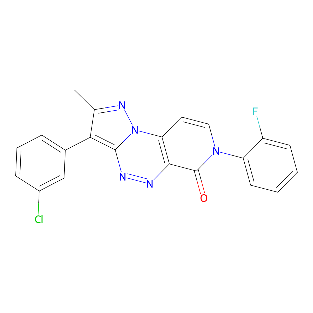 3-(3-chlorophenyl)-7-(2-fluorophenyl)-2-methylpyrazolo[5,1-c]pyrido[4,3-e][1,2,4]triazin-6(7H)-one molecular structure, CAS 1030504-20-1