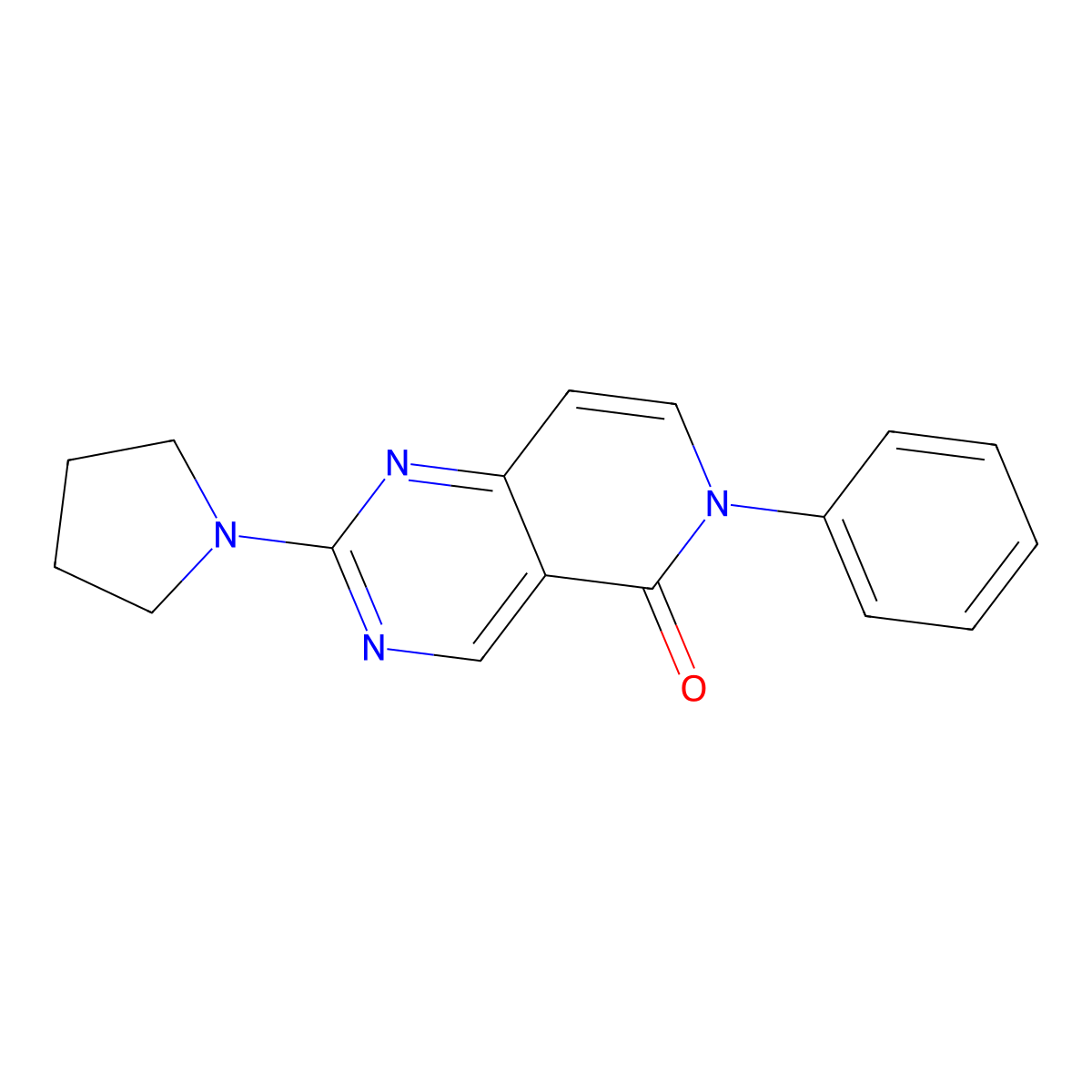 6-phenyl-2-(pyrrolidin-1-yl)pyrido[4,3-d]pyrimidin-5(6H)-one molecular structure, CAS 1030504-99-4