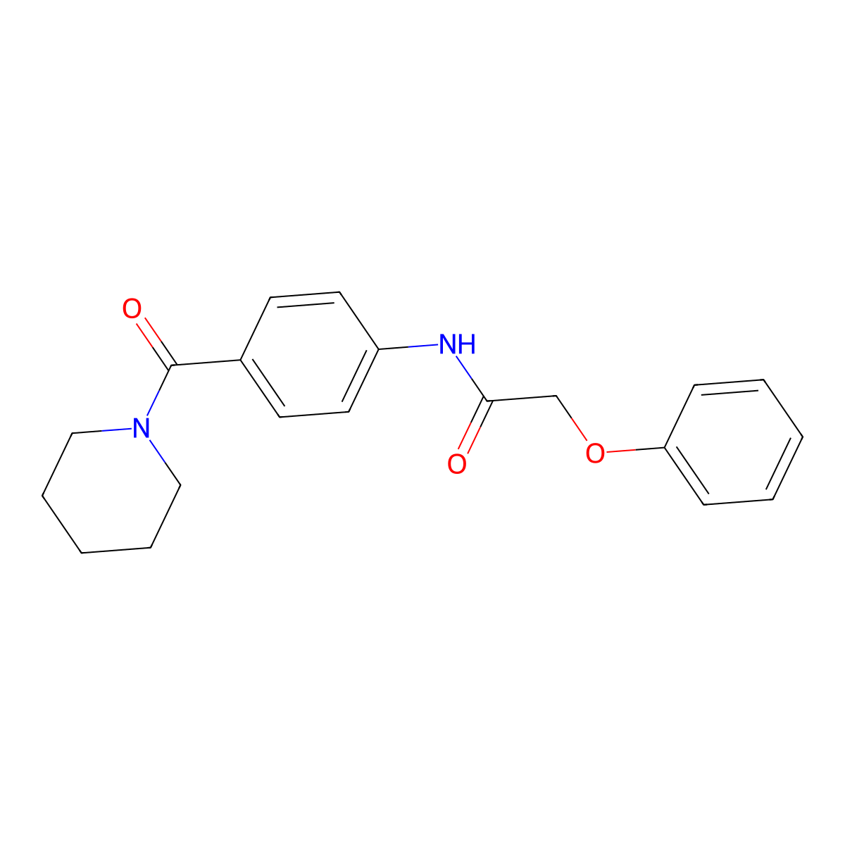 2-phenoxy-N-[4-(piperidylcarbonyl)phenyl]acetamide molecular structure, CAS 1030506-22-9