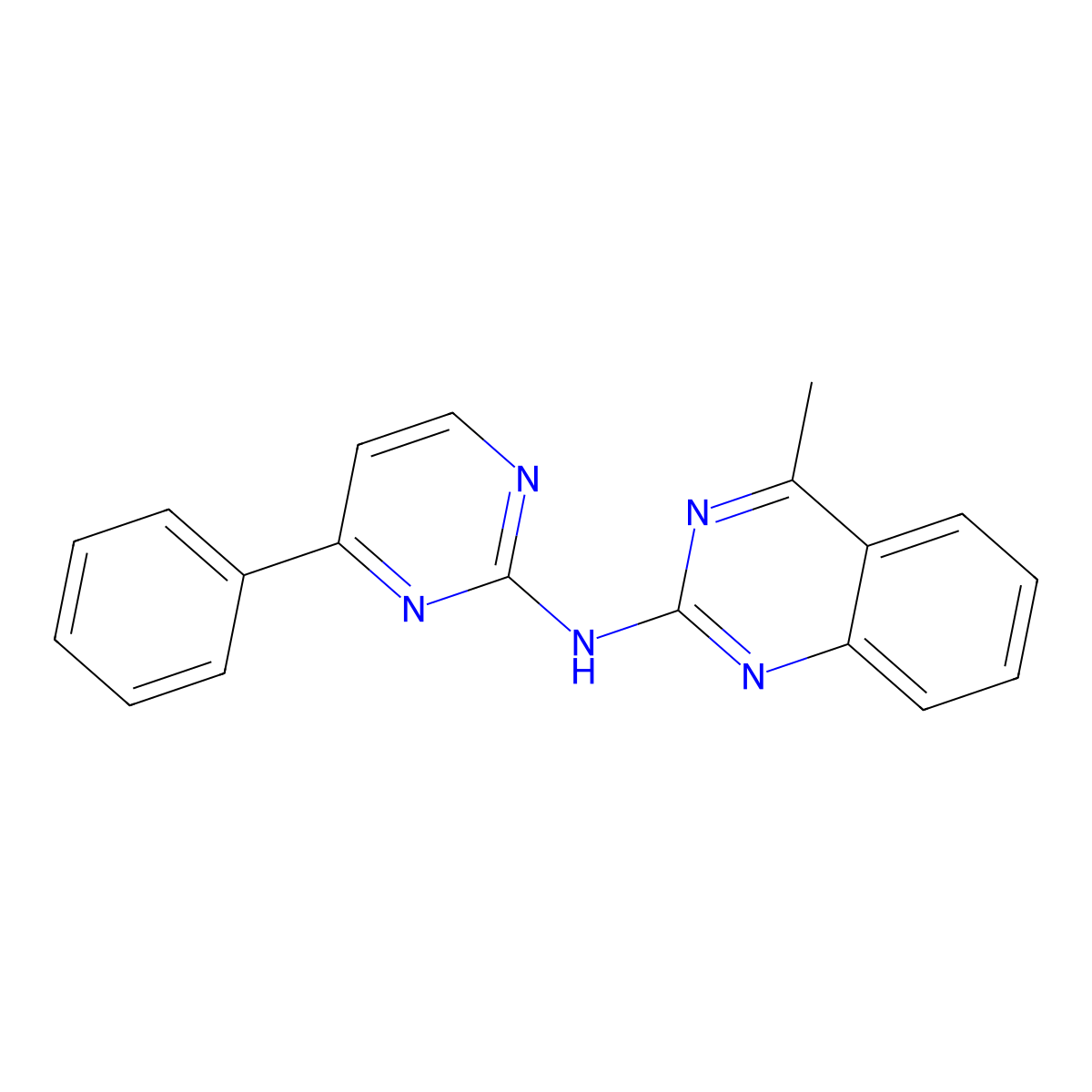 4-methyl-N-(4-phenylpyrimidin-2-yl)quinazolin-2-amine molecular structure, CAS 1030508-86-1