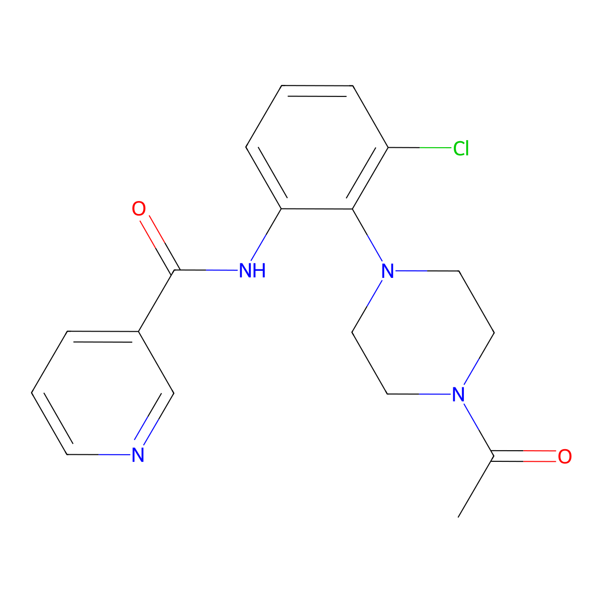N-[2-(4-acetyl-1-piperazinyl)-3-chlorophenyl]nicotinamide molecular structure, CAS 1030509-47-7