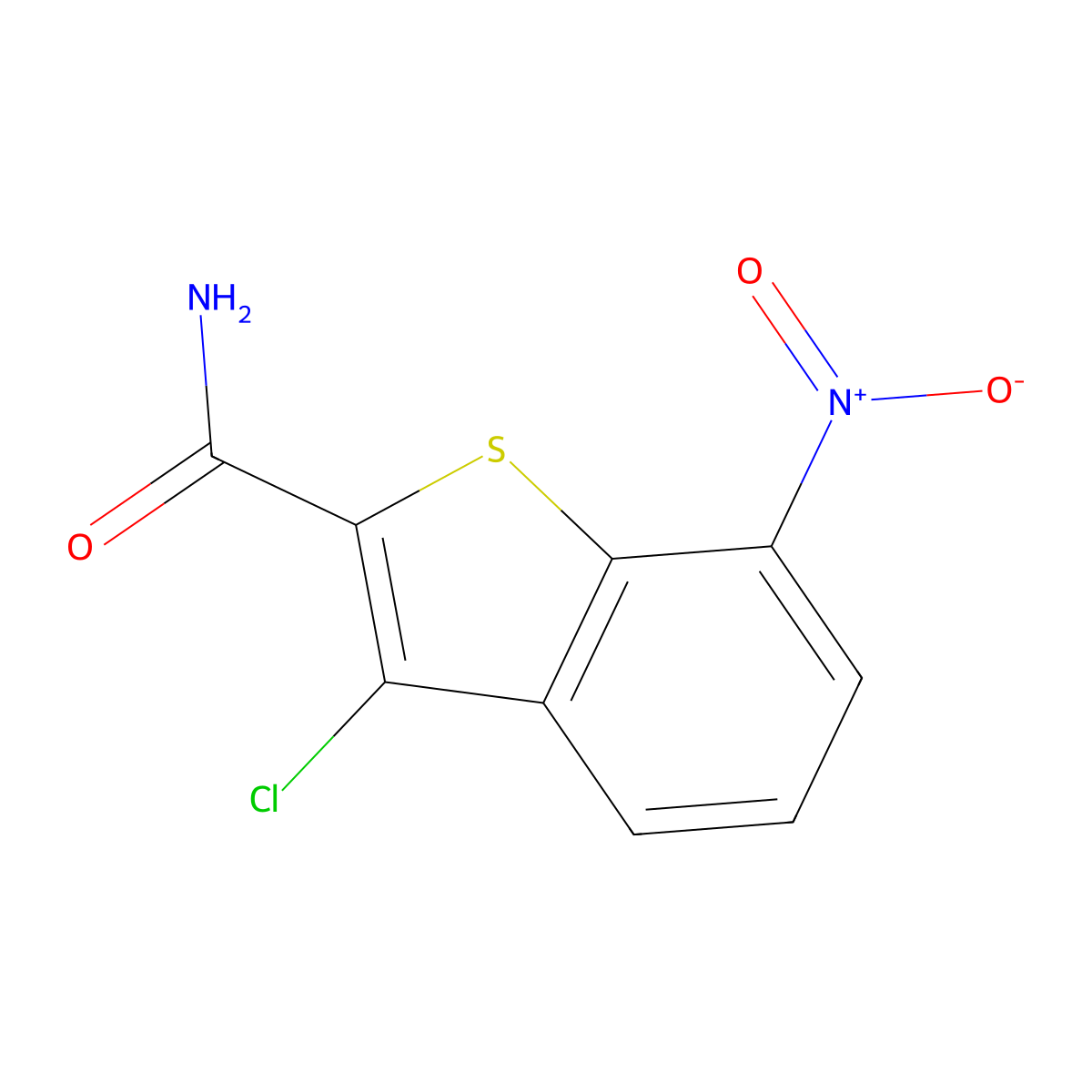 3-Chloro-7-nitro-1-benzothiophene-2-carboxamide molecular structure, CAS 1030513-34-8