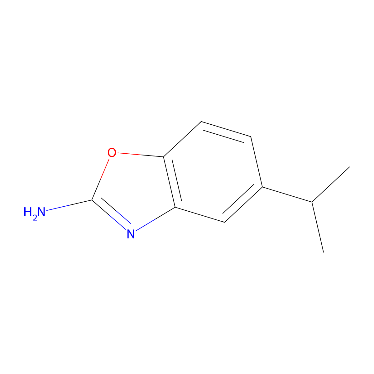 5-(Propan-2-yl)-1,3-benzoxazol-2-amine molecular structure, CAS 1030513-69-9