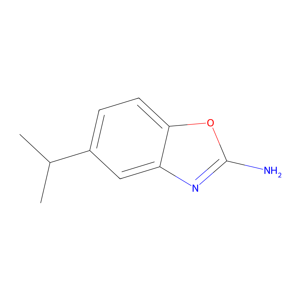 5-(Propan-2-yl)-1,3-benzoxazol-2-amine molecular structure, CAS 1030513-69-9