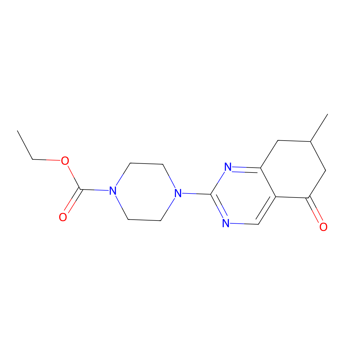 Ethyl 4-(7-methyl-5-oxo-5,6,7,8-tetrahydroquinazolin-2-yl)piperazine-1-carboxylate molecular structure, CAS 1030518-00-3