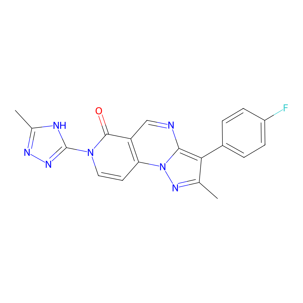 C19H14FN7O molecular structure, CAS 1030524-90-3