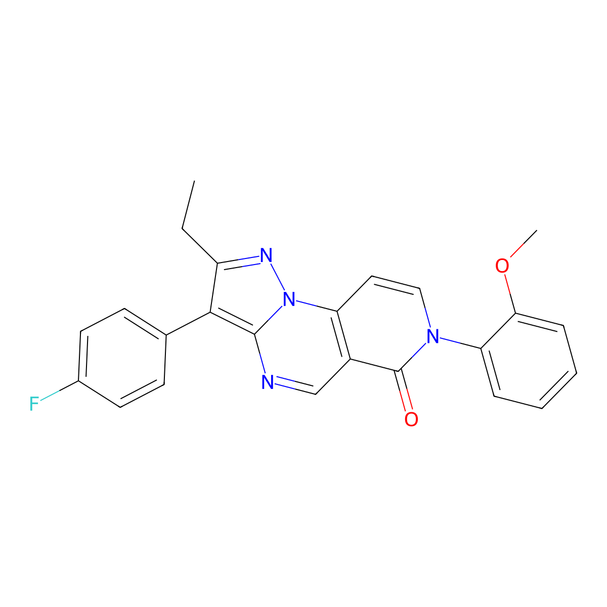 2-ethyl-3-(4-fluorophenyl)-7-(2-methoxyphenyl)pyrazolo[1,5-a]pyrido[3,4-e]pyrimidin-6(7H)-one molecular structure, CAS 1030524-98-1