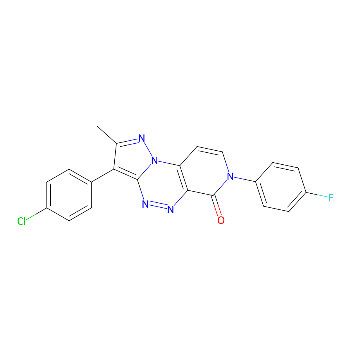 3-(4-chlorophenyl)-7-(4-fluorophenyl)-2-methylpyrazolo[5,1-c]pyrido[4,3-e][1,2,4]triazin-6(7H)-one molecular structure, CAS 1030525-42-8