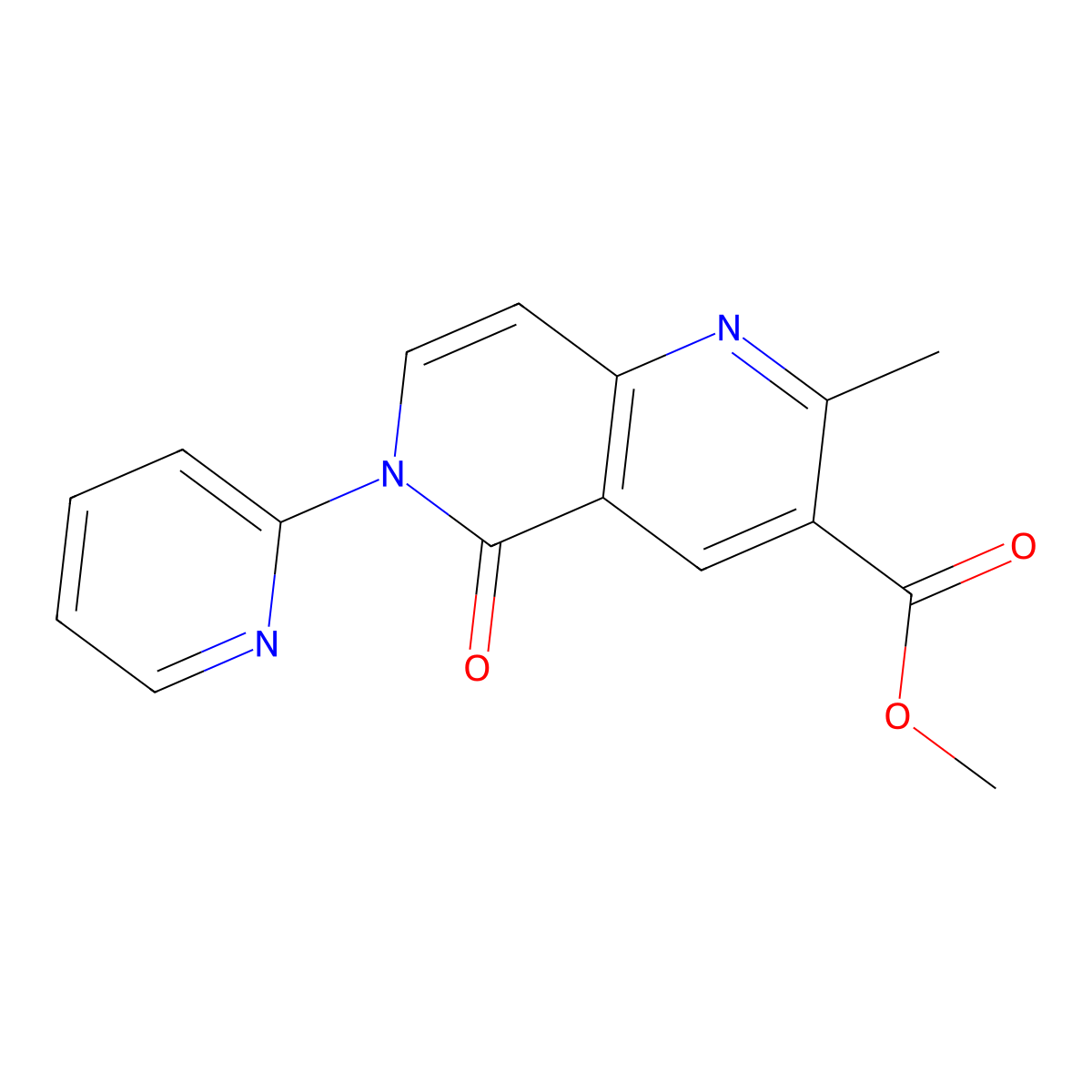 Methyl 2-methyl-5-oxo-6-(pyridin-2-yl)-5,6-dihydro-1,6-naphthyridine-3-carboxylate molecular structure, CAS 1030526-12-5
