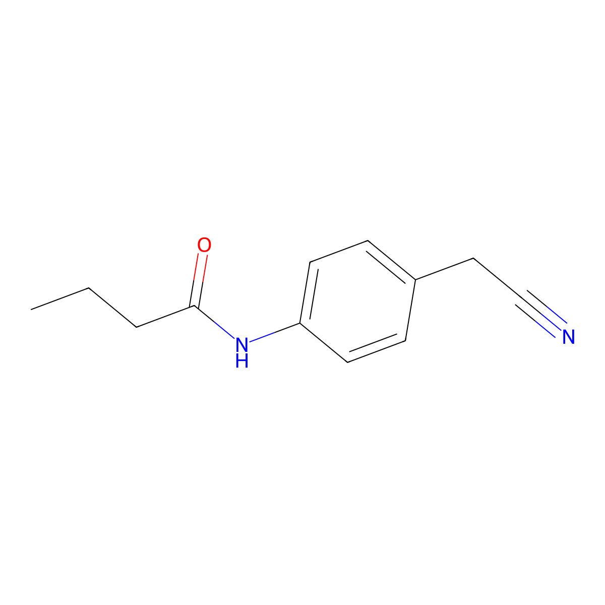 N-[4-(cyanomethyl)phenyl]butanamide molecular structure, CAS 1030530-83-6