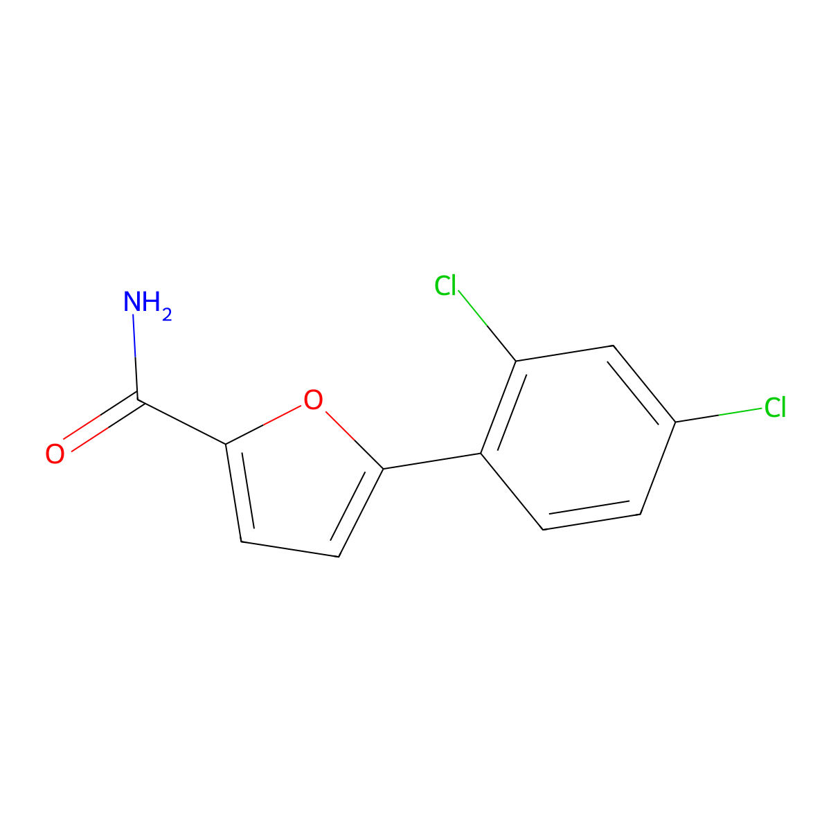 5-(2,4-Dichlorophenyl)furan-2-carboxamide molecular structure, CAS 1030536-67-4
