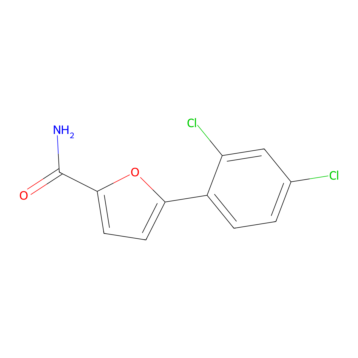 5-(2,4-Dichlorophenyl)furan-2-carboxamide molecular structure, CAS 1030536-67-4