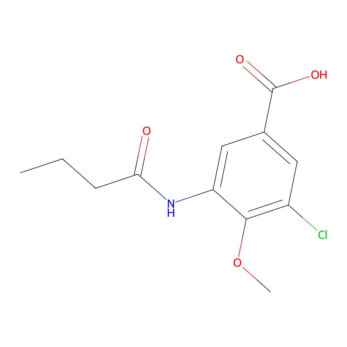 3-(Butanoylamino)-5-chloro-4-methoxybenzoic acid molecular structure, CAS 1030537-34-8
