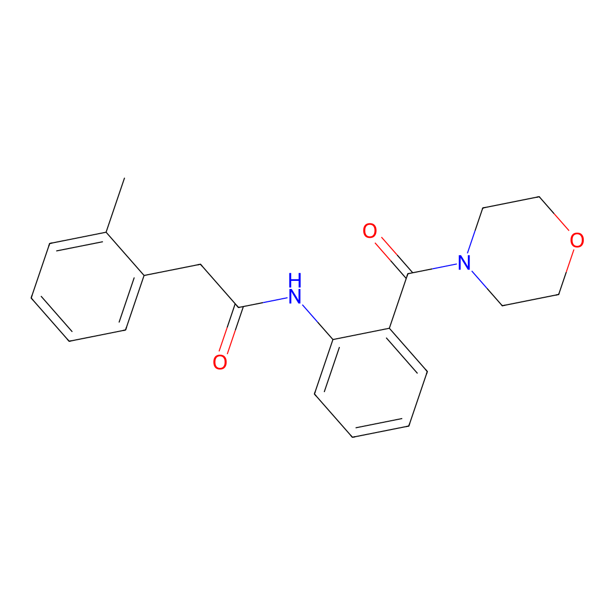 2-(2-methylphenyl)-N-[2-(4-morpholinylcarbonyl)phenyl]acetamide molecular structure, CAS 1030537-59-7