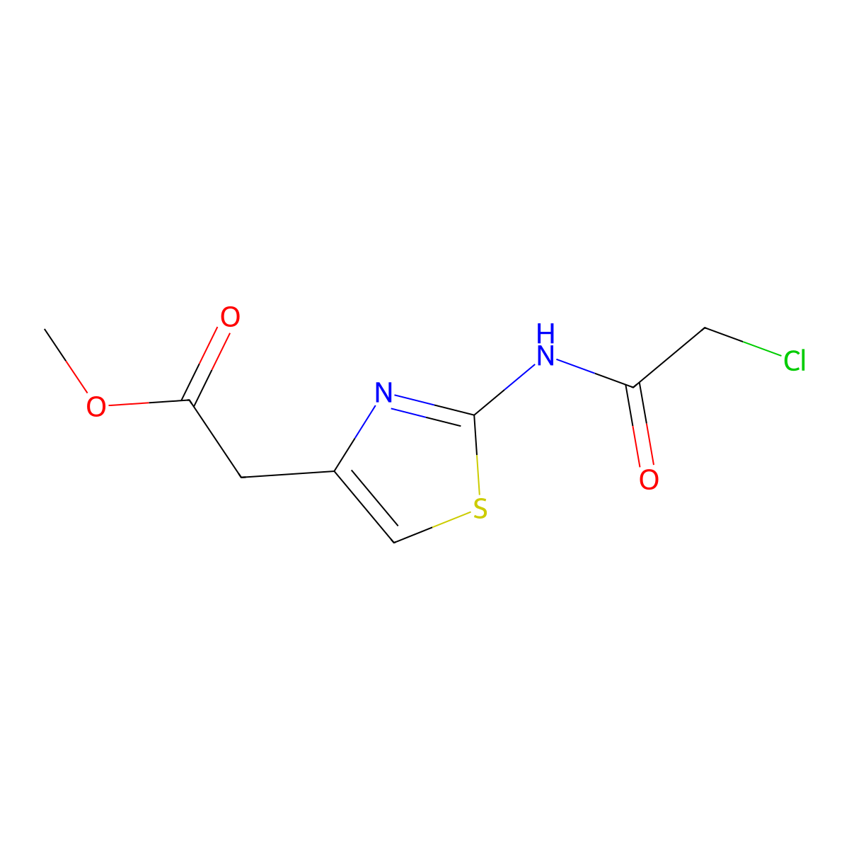 Methyl 2-[2-(2-chloroacetamido)-1,3-thiazol-4-yl]acetate molecular structure, CAS 103054-24-6